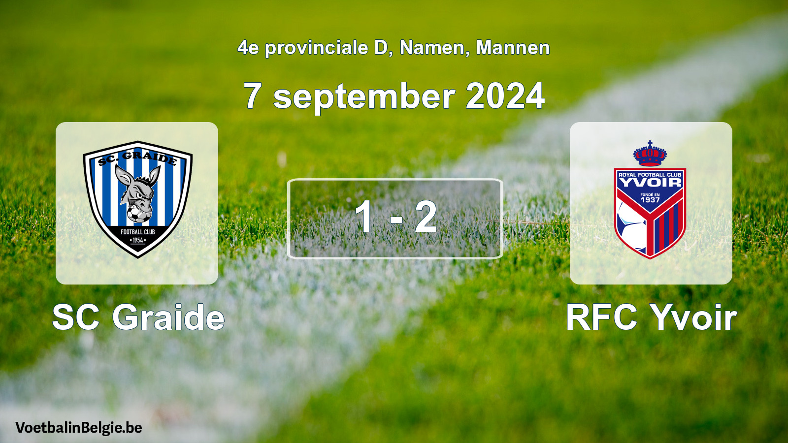 Played match men football: SC Graide - RFC Yvoir 1 - 2 (7 September 2024)