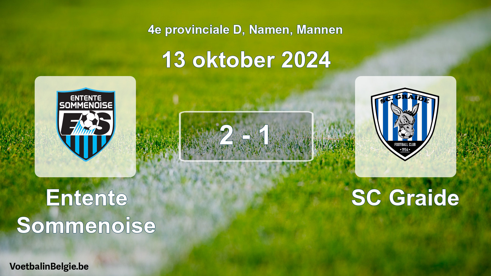Gespeelde wedstrijd mannenvoetbal: Entente Sommenoise - SC Graide 2 - 1 (13 oktober 2024)