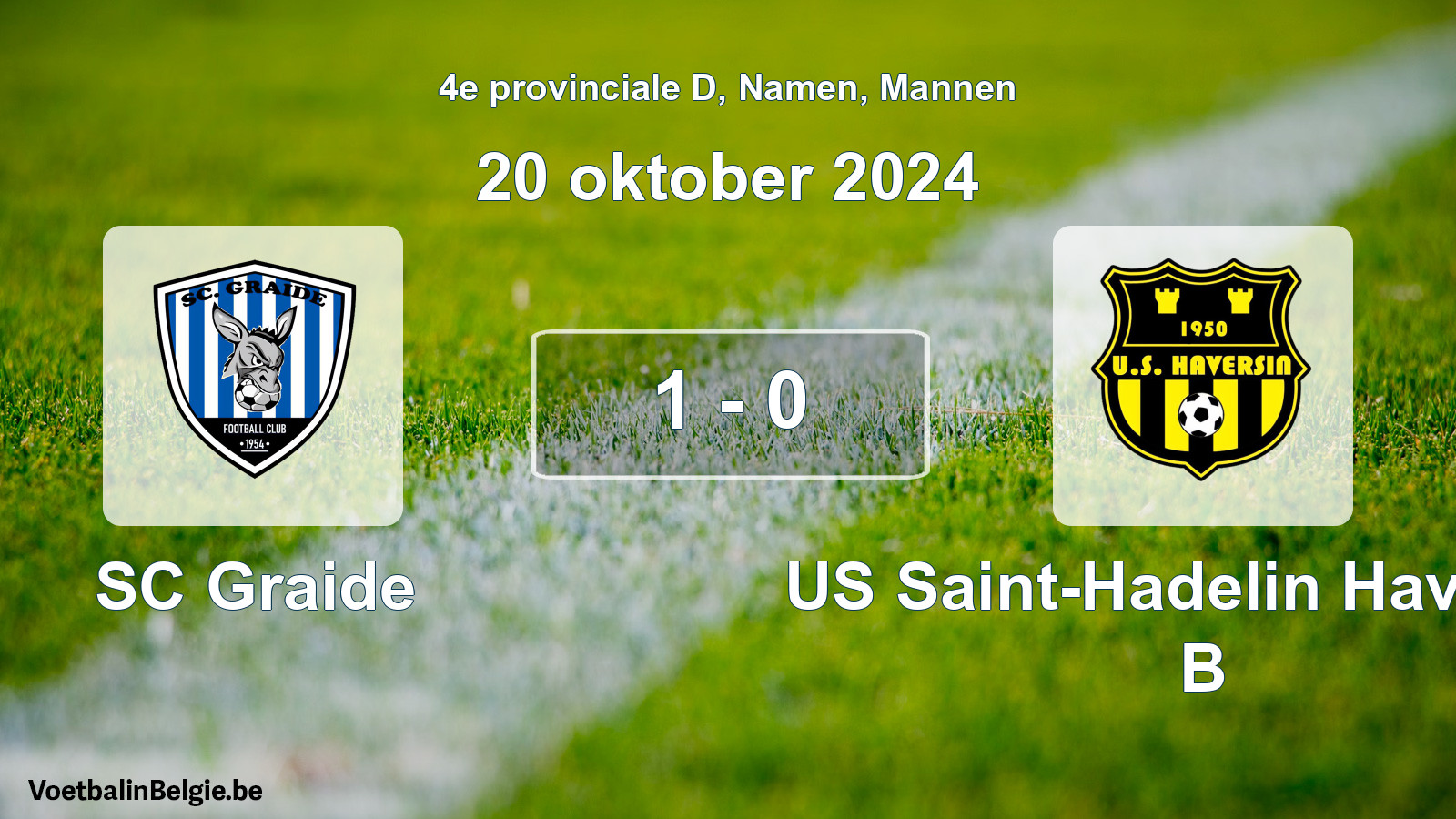 Match joué football hommes: SC Graide - US Saint-Hadelin Haversin B 1 - 0 (20 octobre 2024)
