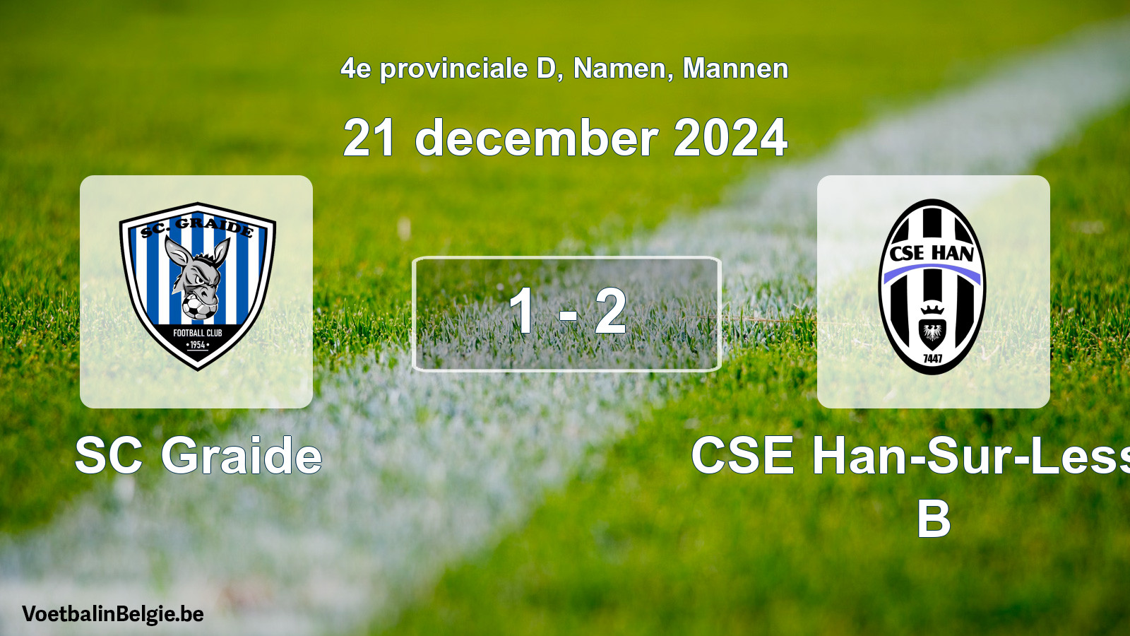 Gespeelde wedstrijd mannenvoetbal: SC Graide - CSE Han-Sur-Lesse B 1 - 2 (21 december 2024)