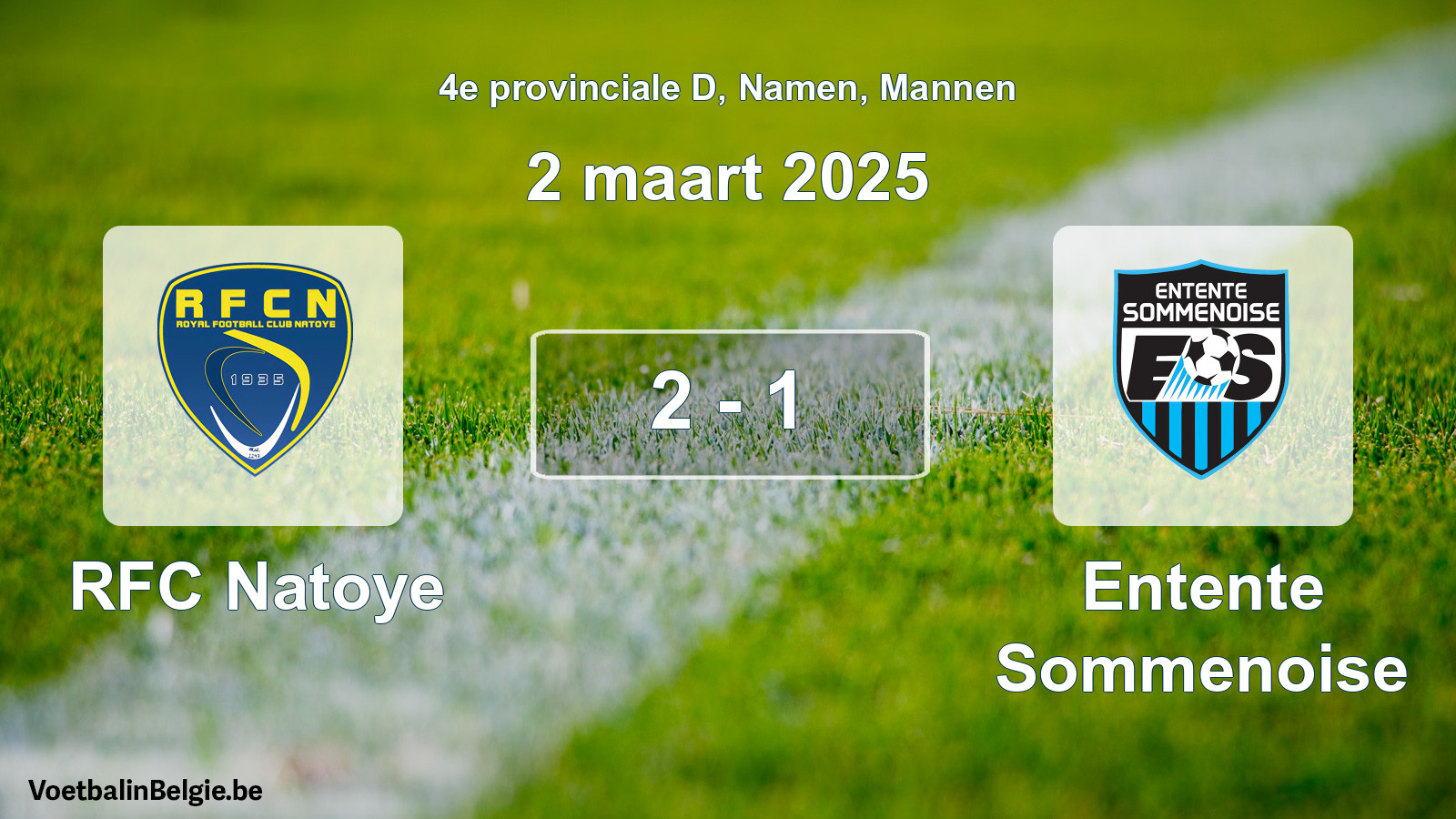 Gespeelde wedstrijd mannenvoetbal: RFC Natoye - Entente Sommenoise 2 - 1 (2 maart 2025)