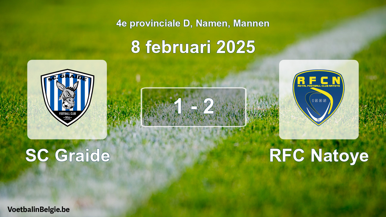 Gespeelde wedstrijd mannenvoetbal: SC Graide - RFC Natoye 1 - 2 (8 februari 2025)