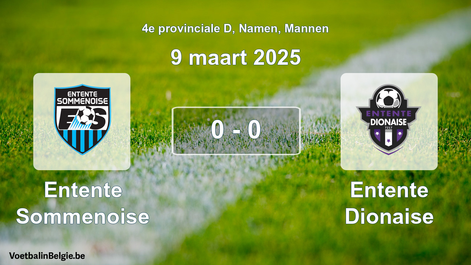 Gespeelde wedstrijd mannenvoetbal: Entente Sommenoise - Entente Dionaise 0 - 0 (9 maart 2025)