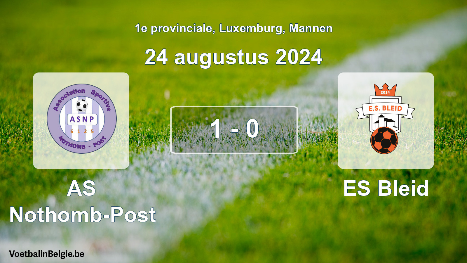 Gespeelde wedstrijd mannenvoetbal: AS Nothomb-Post - ES Bleid 1 - 0 (24 augustus 2024)