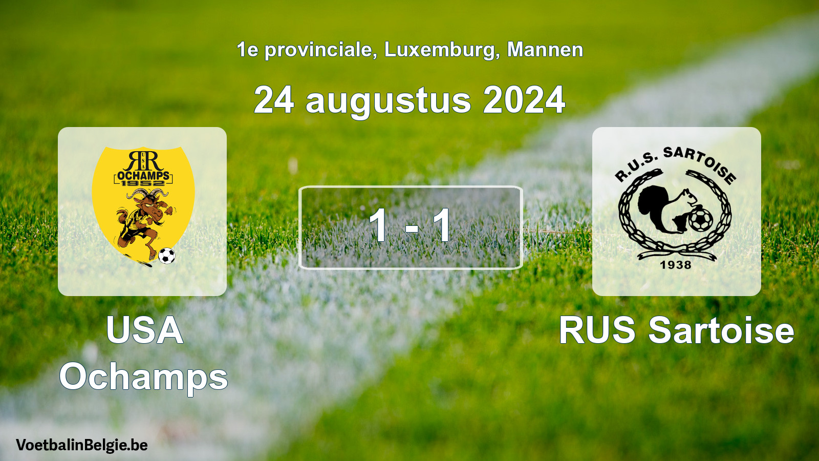 Gespeelde wedstrijd mannenvoetbal: USA Ochamps - RUS Sartoise 1 - 1 (24 augustus 2024)