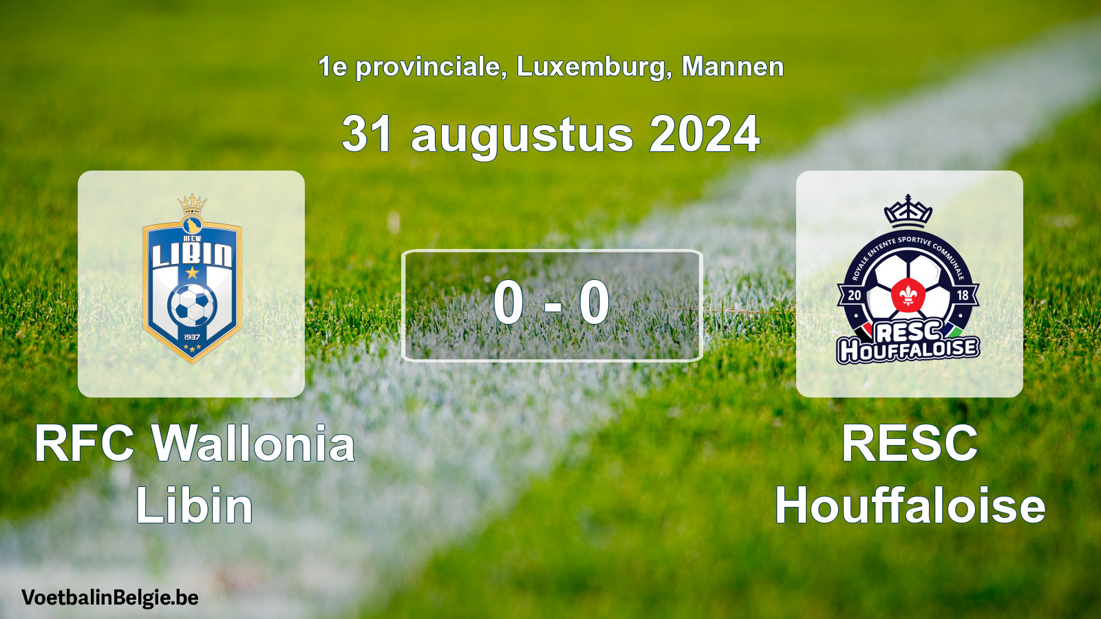 Gespeelde wedstrijd mannenvoetbal: RFC Wallonia Libin - RESC Houffaloise 0 - 0 (31 augustus 2024)