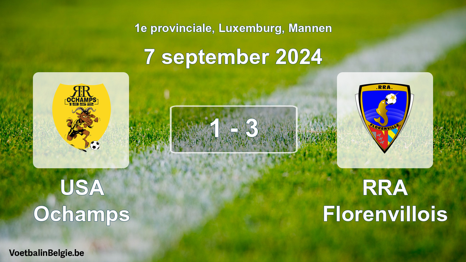 Gespeelde wedstrijd mannenvoetbal: USA Ochamps - RRA Florenvillois 1 - 3 (7 september 2024)