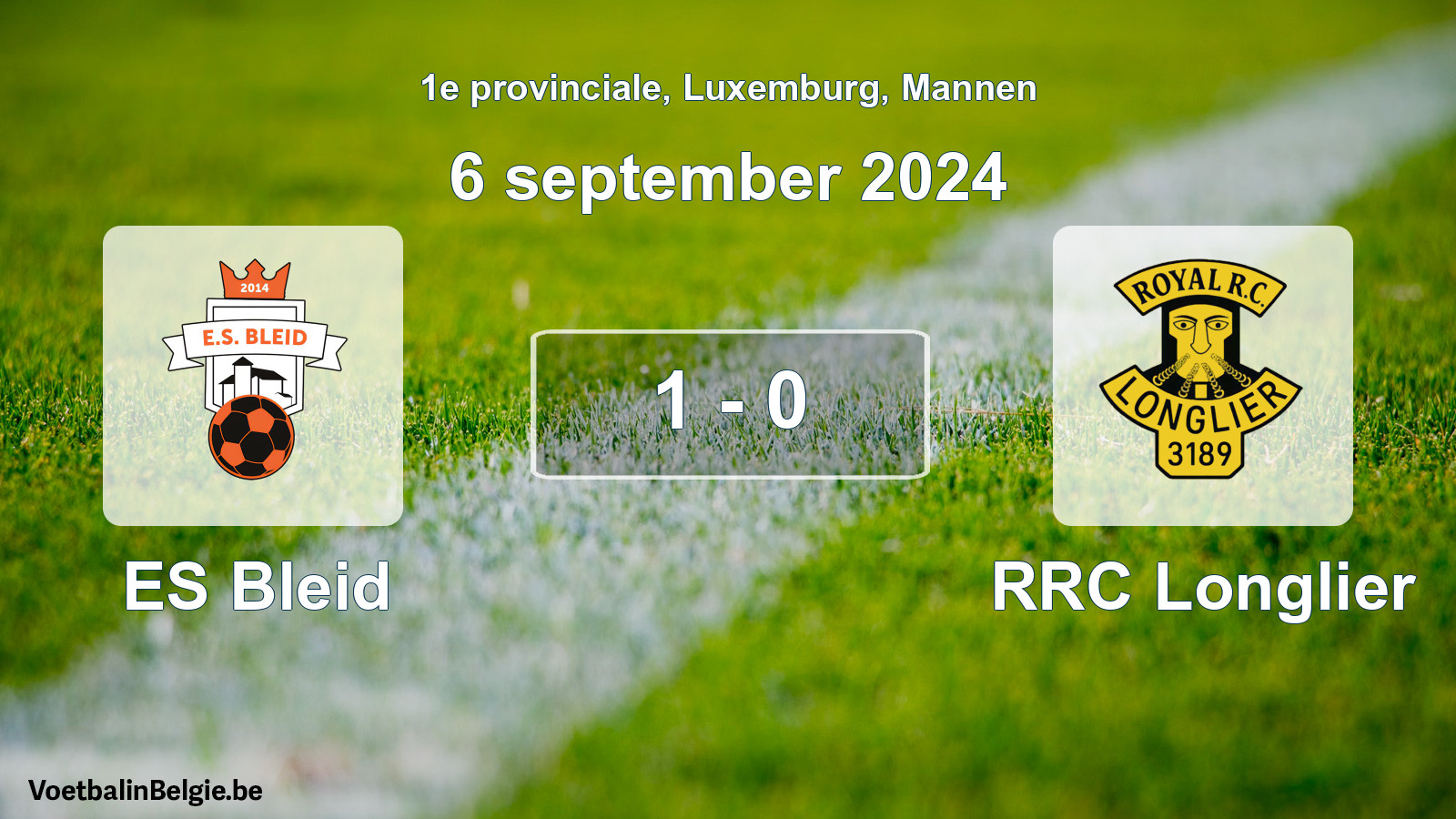 Gespeelde wedstrijd mannenvoetbal: ES Bleid - RRC Longlier 1 - 0 (6 september 2024)