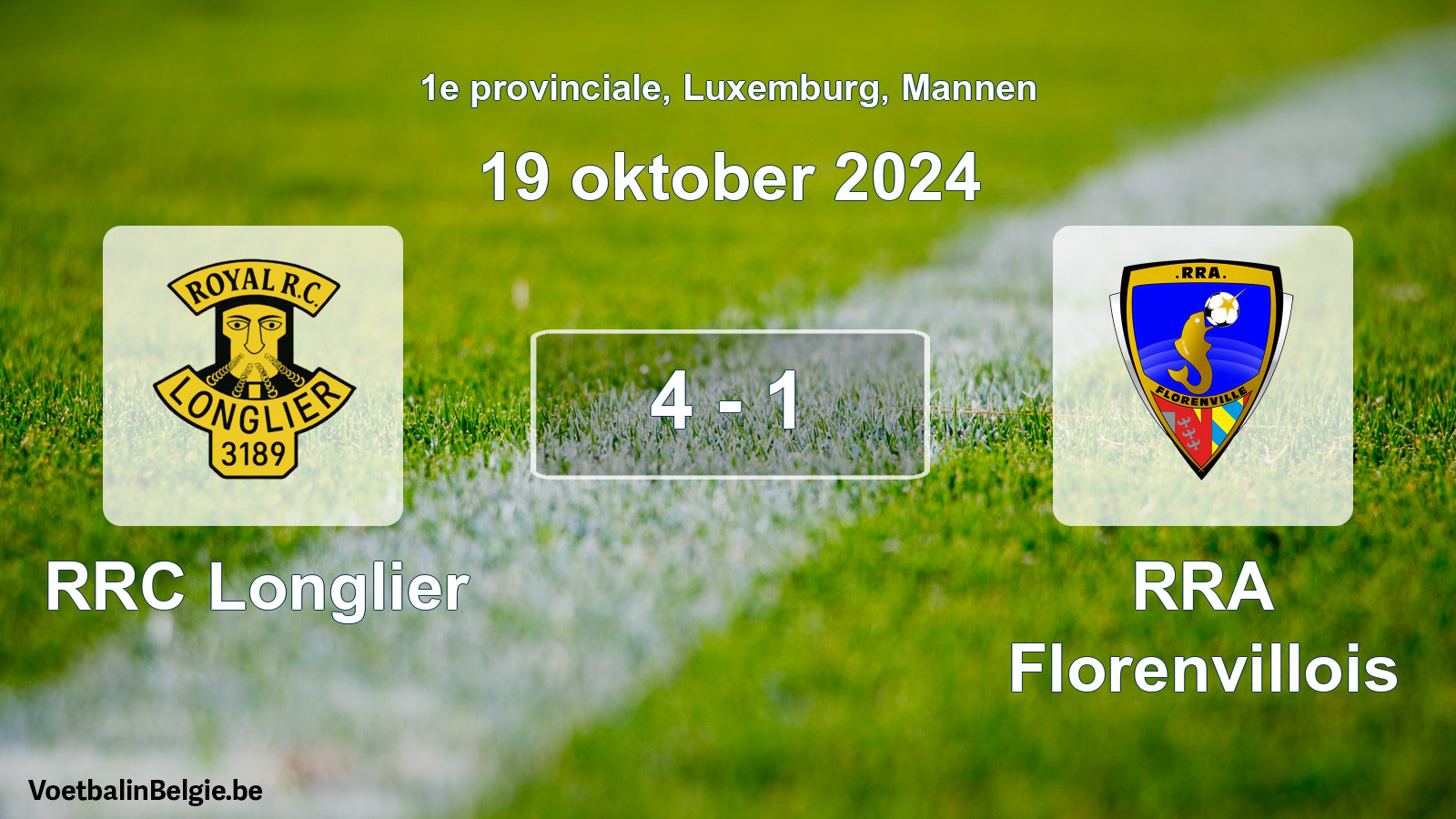 Gespeelde wedstrijd mannenvoetbal: RRC Longlier - RRA Florenvillois 4 - 1 (19 oktober 2024)