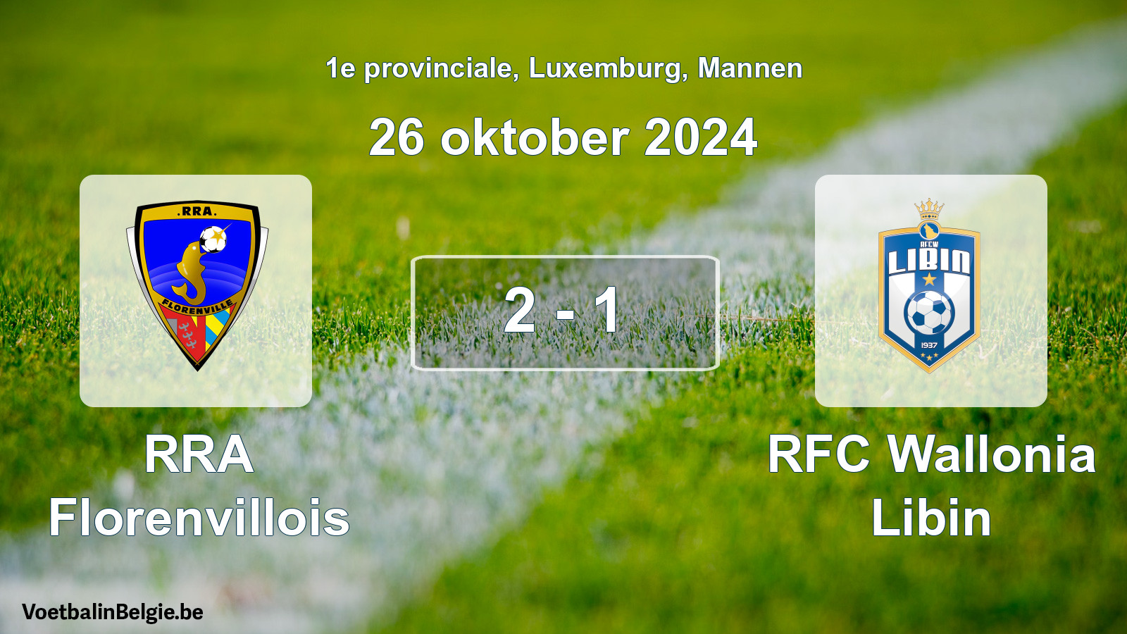 Gespeelde wedstrijd mannenvoetbal: RRA Florenvillois - RFC Wallonia Libin 2 - 1 (26 oktober 2024)