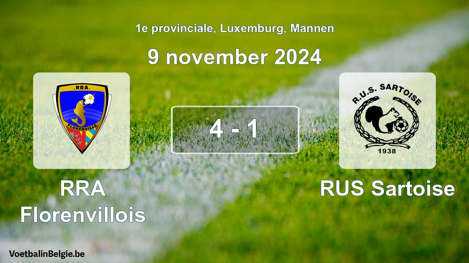 Gespieltes Spiel männer-Fußball: RRA Florenvillois - RUS Sartoise 4 - 1 (9 November 2024)
