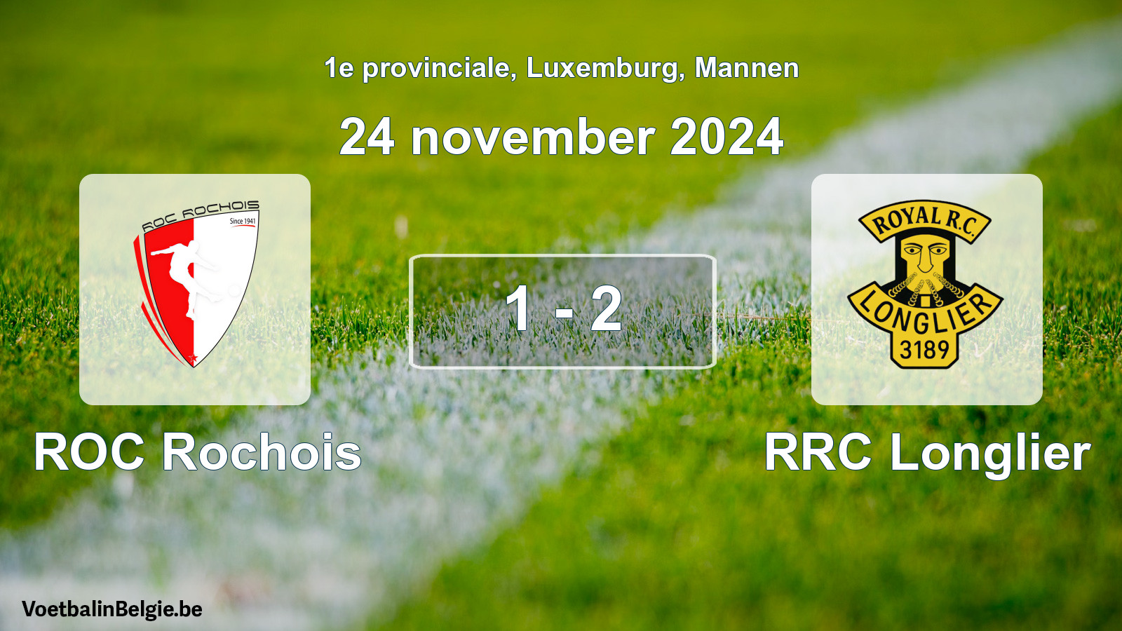 Gespeelde wedstrijd mannenvoetbal: ROC Rochois - RRC Longlier 1 - 2 (24 november 2024)