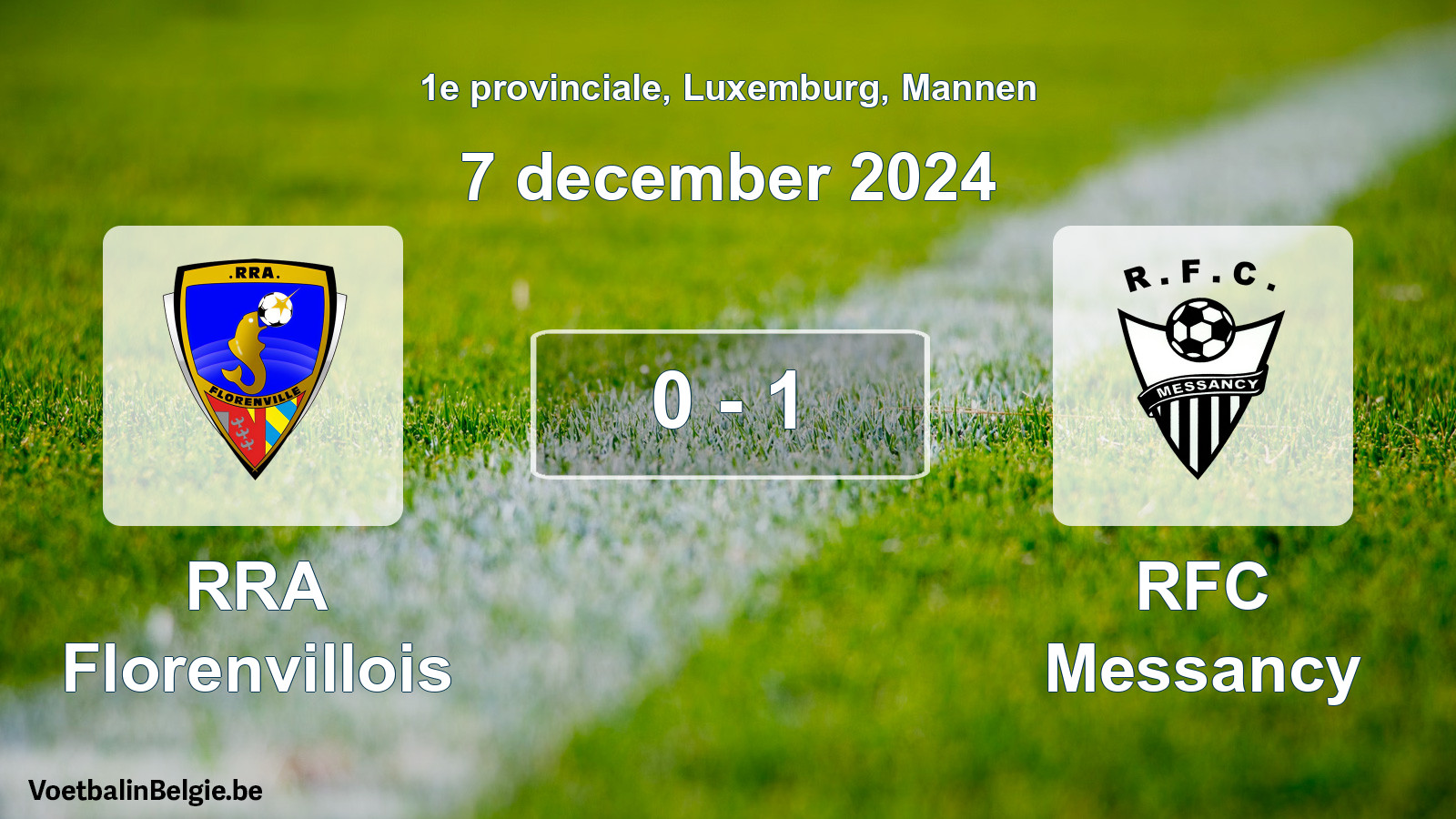 Gespeelde wedstrijd mannenvoetbal: RRA Florenvillois - RFC Messancy 0 - 1 (7 december 2024)