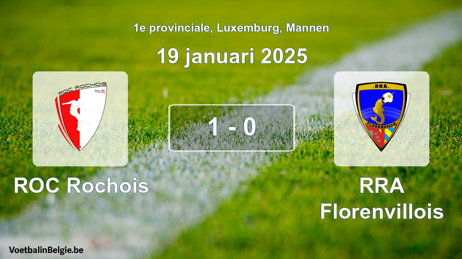 Gespeelde wedstrijd mannenvoetbal: ROC Rochois - RRA Florenvillois 1 - 0 (19 januari 2025)