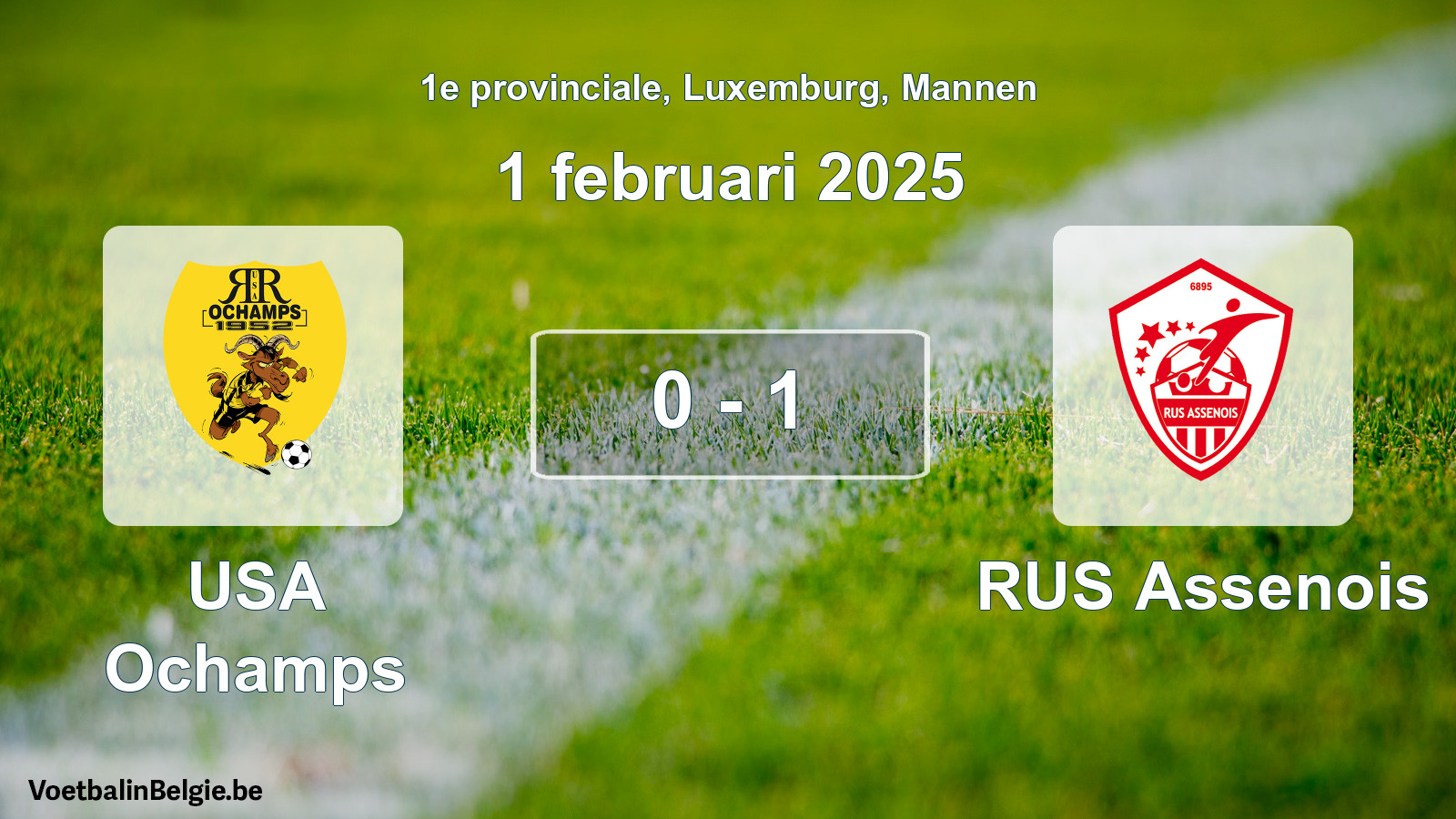 Gespeelde wedstrijd mannenvoetbal: USA Ochamps - RUS Assenois 0 - 1 (1 februari 2025)
