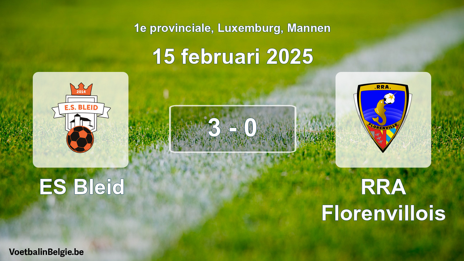 Match joué football hommes: ES Bleid - RRA Florenvillois 3 - 0 (15 février 2025)