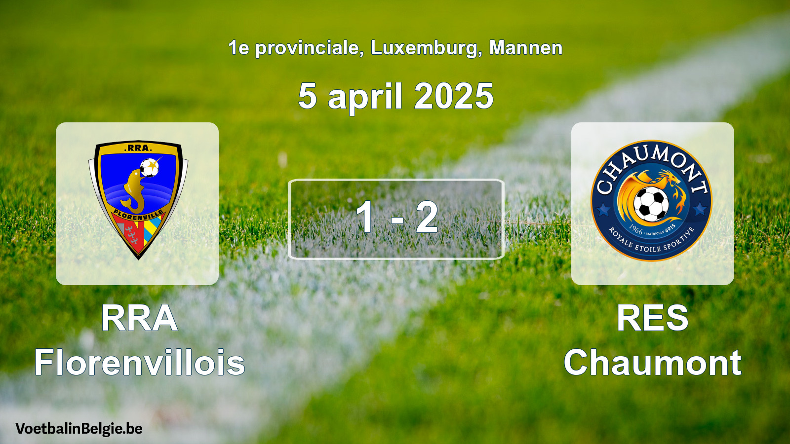Played match men football: RRA Florenvillois - RES Chaumont 1 - 2 (5 April 2025)