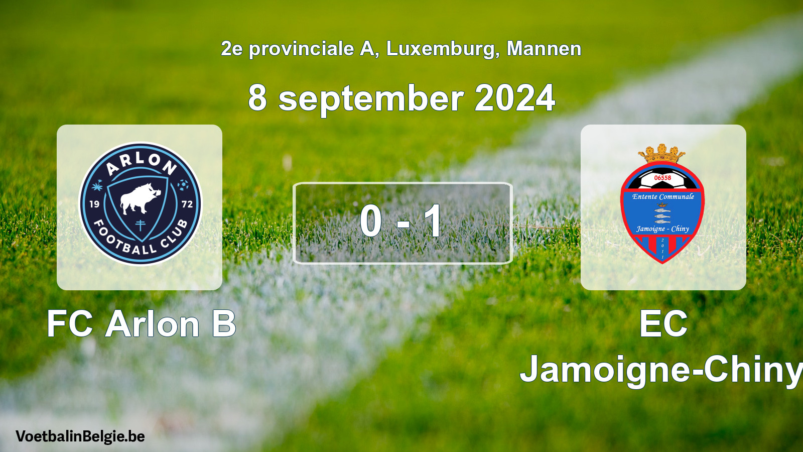 Gespeelde wedstrijd mannenvoetbal: FC Arlon B - EC Jamoigne-Chiny 0 - 1 (8 september 2024)