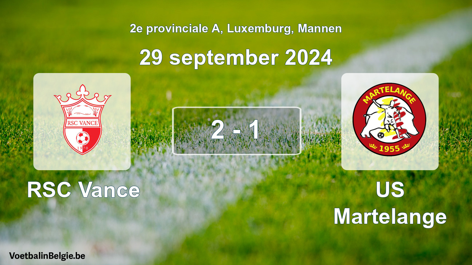 Gespeelde wedstrijd mannenvoetbal: RSC Vance - US Martelange 2 - 1 (29 september 2024)