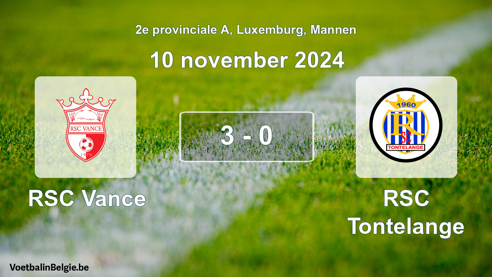 Gespeelde wedstrijd mannenvoetbal: RSC Vance - RSC Tontelange 3 - 0 (10 november 2024)
