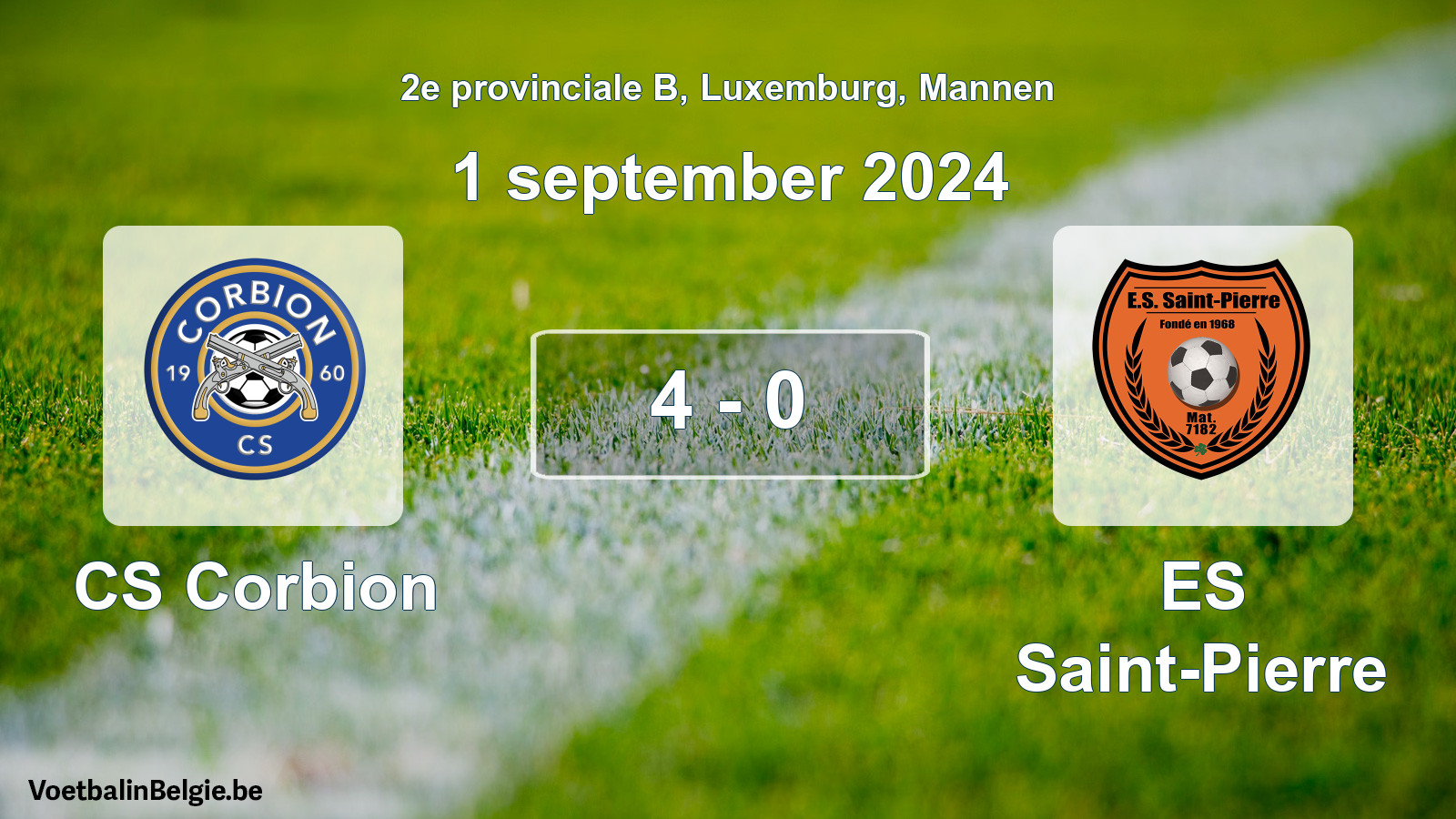 Gespeelde wedstrijd mannenvoetbal: CS Corbion - ES Saint-Pierre 4 - 0 (1 september 2024)