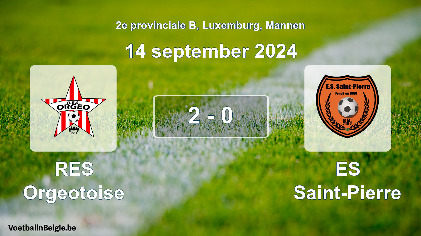 Gespeelde wedstrijd mannenvoetbal: RES Orgeotoise - ES Saint-Pierre 2 - 0 (14 september 2024)