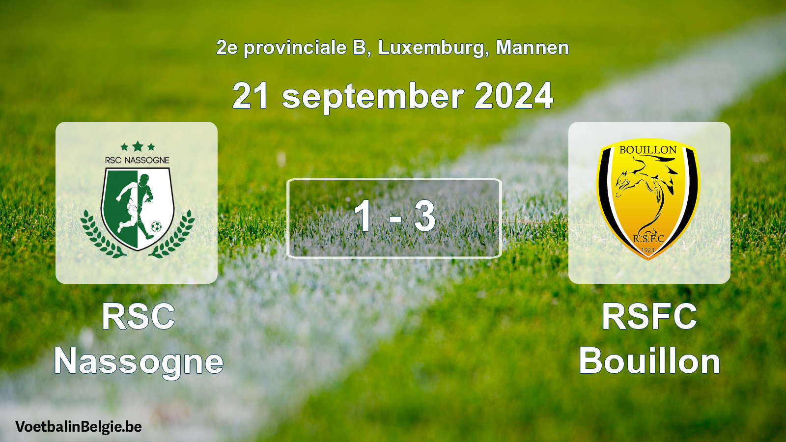 Gespeelde wedstrijd mannenvoetbal: RSC Nassogne - RSFC Bouillon 1 - 3 (21 september 2024)