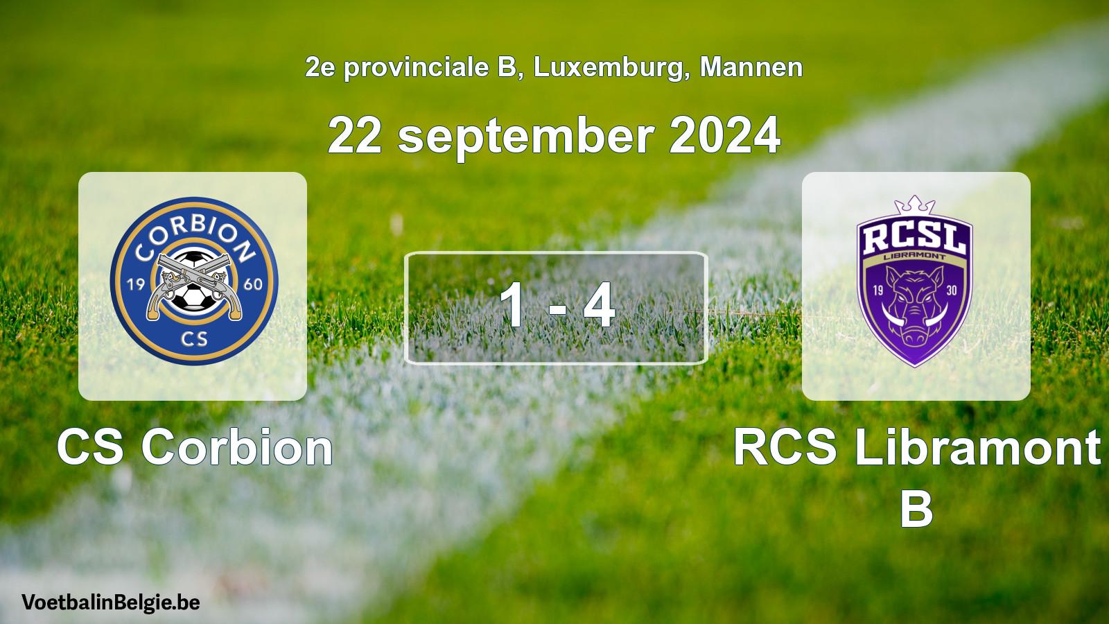 Gespeelde wedstrijd mannenvoetbal: CS Corbion - RCS Libramont B 1 - 4 (22 september 2024)