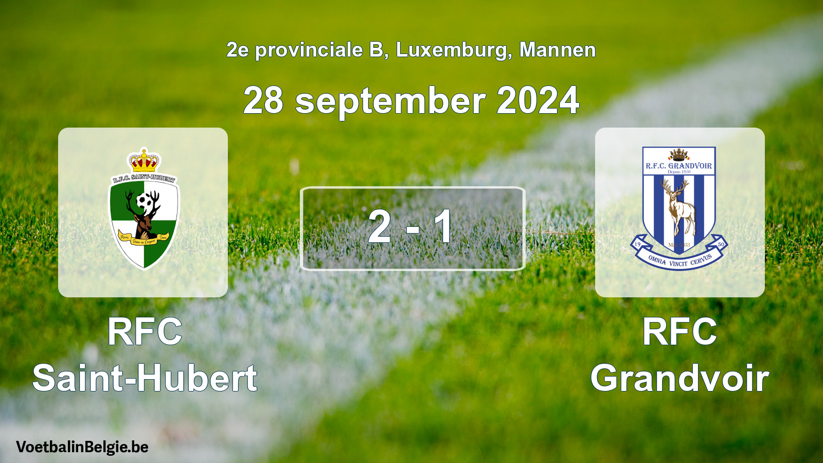Gespeelde wedstrijd mannenvoetbal: RFC Saint-Hubert - RFC Grandvoir 2 - 1 (28 september 2024)