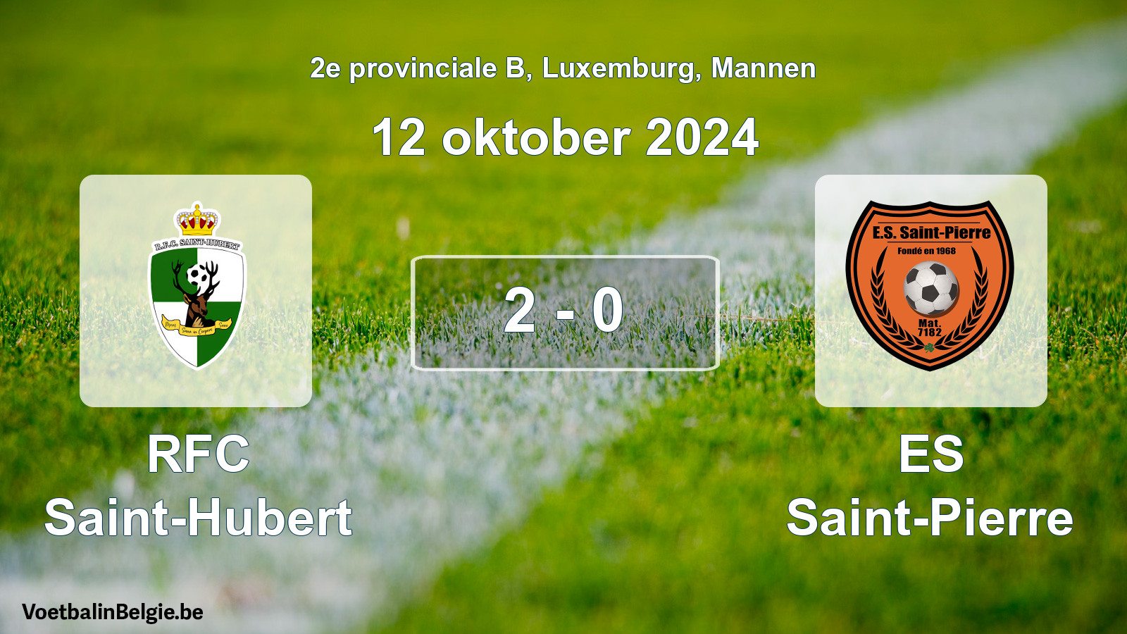 Gespeelde wedstrijd mannenvoetbal: RFC Saint-Hubert - ES Saint-Pierre 2 - 0 (12 oktober 2024)