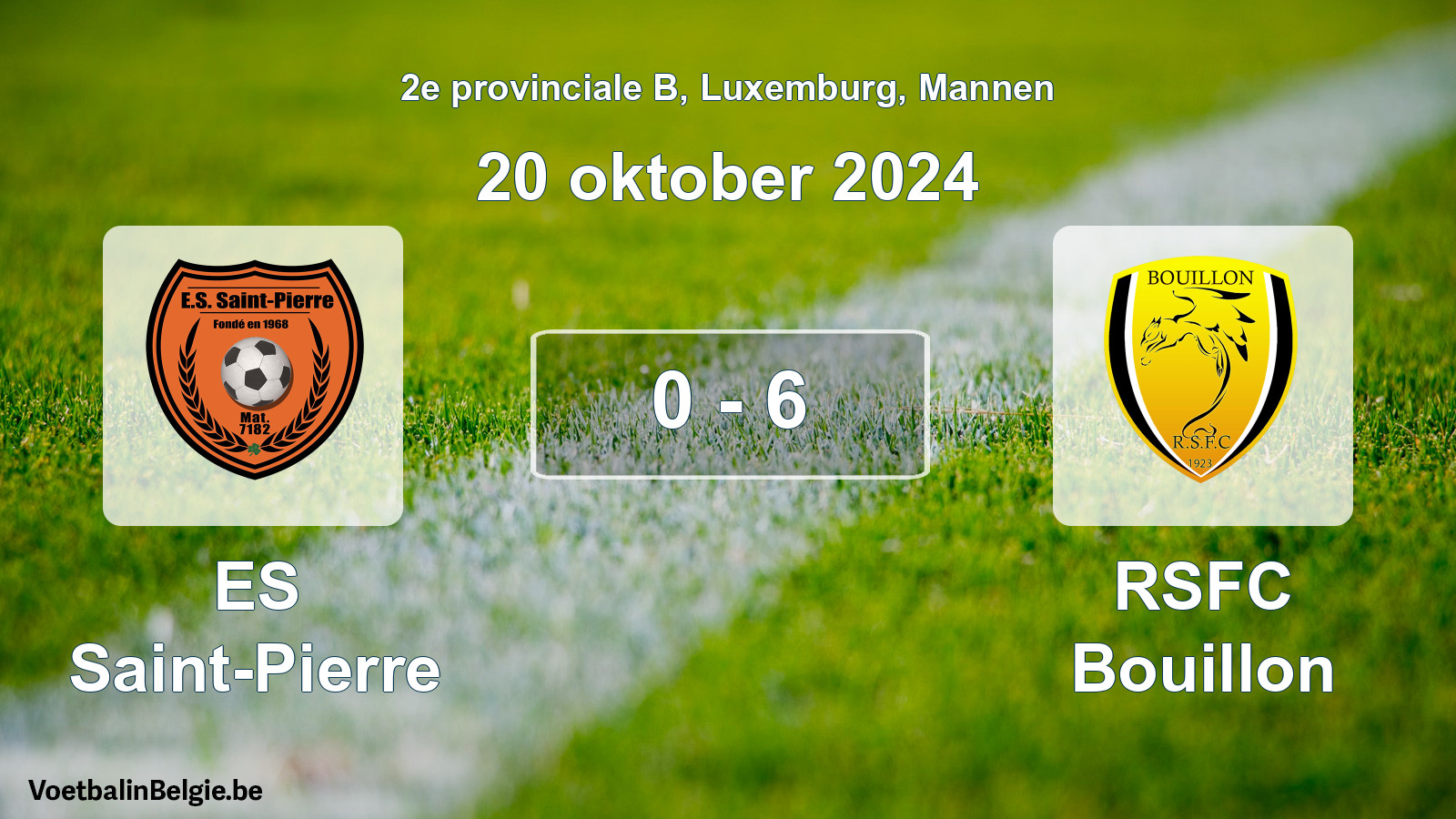 Gespeelde wedstrijd mannenvoetbal: ES Saint-Pierre - RSFC Bouillon 0 - 6 (20 oktober 2024)