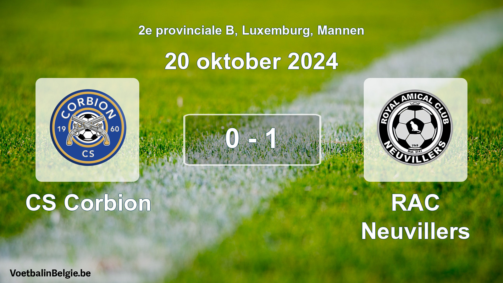 Gespeelde wedstrijd mannenvoetbal: CS Corbion - RAC Neuvillers 0 - 1 (20 oktober 2024)