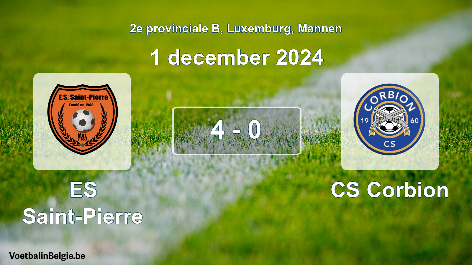 Gespeelde wedstrijd mannenvoetbal: ES Saint-Pierre - CS Corbion 4 - 0 (1 december 2024)