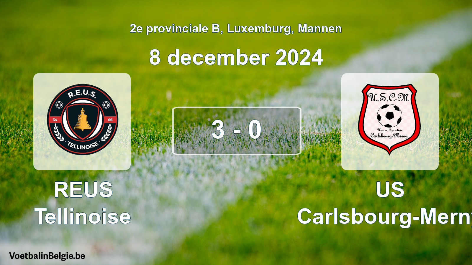 Gespeelde wedstrijd mannenvoetbal: REUS Tellinoise - US Carlsbourg-Merny 3 - 0 (8 december 2024)