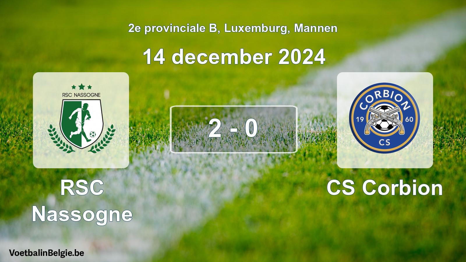 Gespeelde wedstrijd mannenvoetbal: RSC Nassogne - CS Corbion 2 - 0 (14 december 2024)
