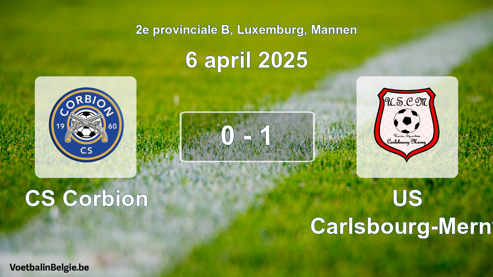 Gespeelde wedstrijd mannenvoetbal: CS Corbion - US Carlsbourg-Merny 0 - 1 (6 april 2025)