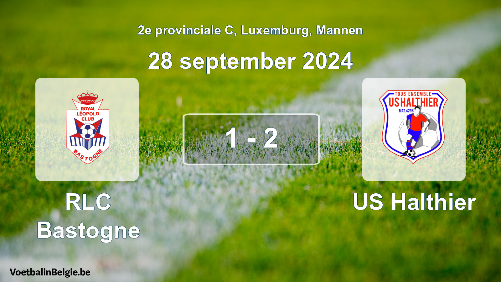 Gespeelde wedstrijd mannenvoetbal: RLC Bastogne - US Halthier 1 - 2 (28 september 2024)