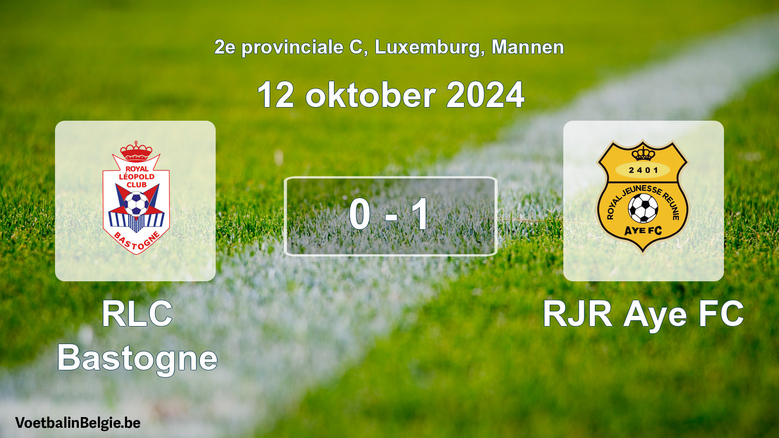 Gespeelde wedstrijd mannenvoetbal: RLC Bastogne - RJR Aye FC 0 - 1 (12 oktober 2024)