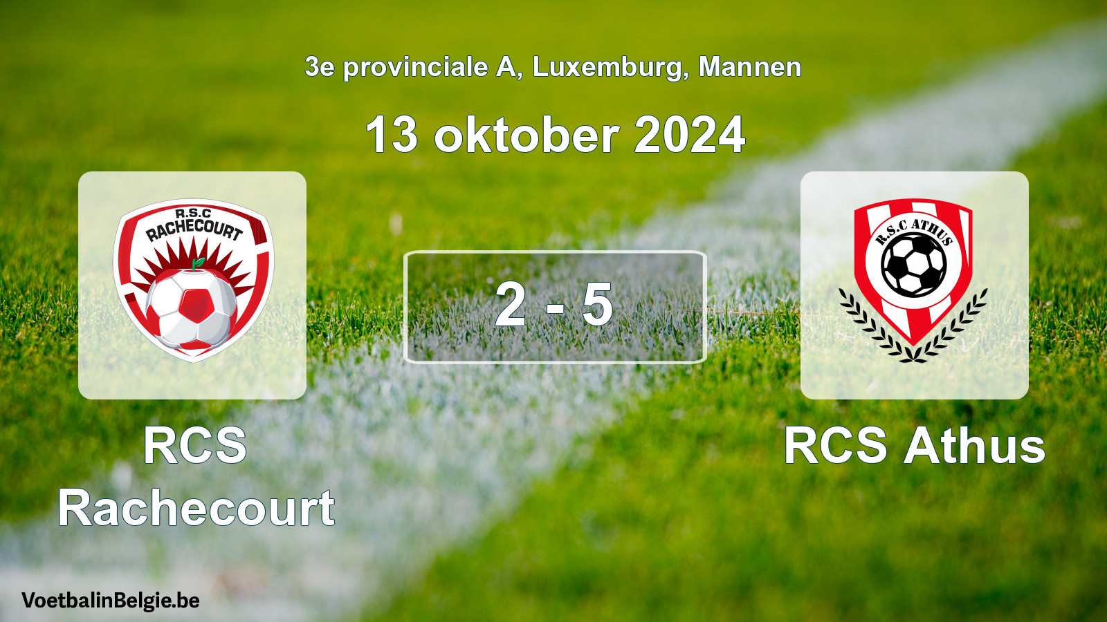 Gespeelde wedstrijd mannenvoetbal: RCS Rachecourt - RCS Athus 2 - 5 (13 oktober 2024)