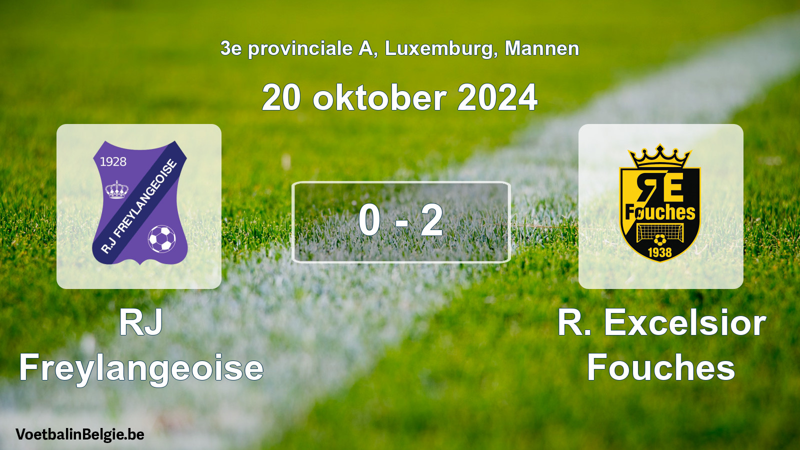 Gespeelde wedstrijd mannenvoetbal: RJ Freylangeoise - R. Excelsior Fouches 0 - 2 (20 oktober 2024)