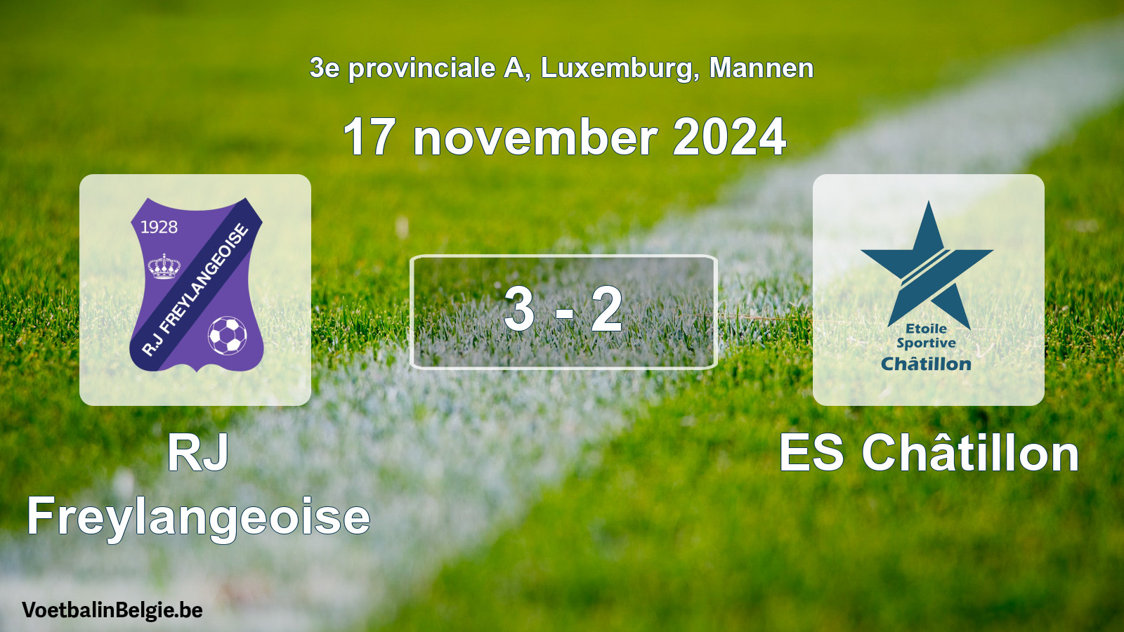 Gespeelde wedstrijd mannenvoetbal: RJ Freylangeoise - ES Châtillon 3 - 2 (17 november 2024)