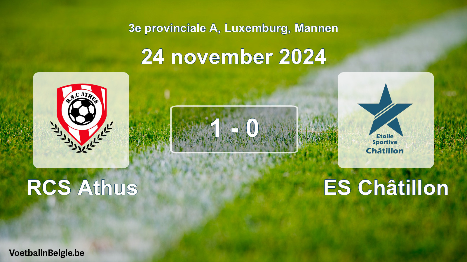 Gespeelde wedstrijd mannenvoetbal: RCS Athus - ES Châtillon 1 - 0 (24 november 2024)