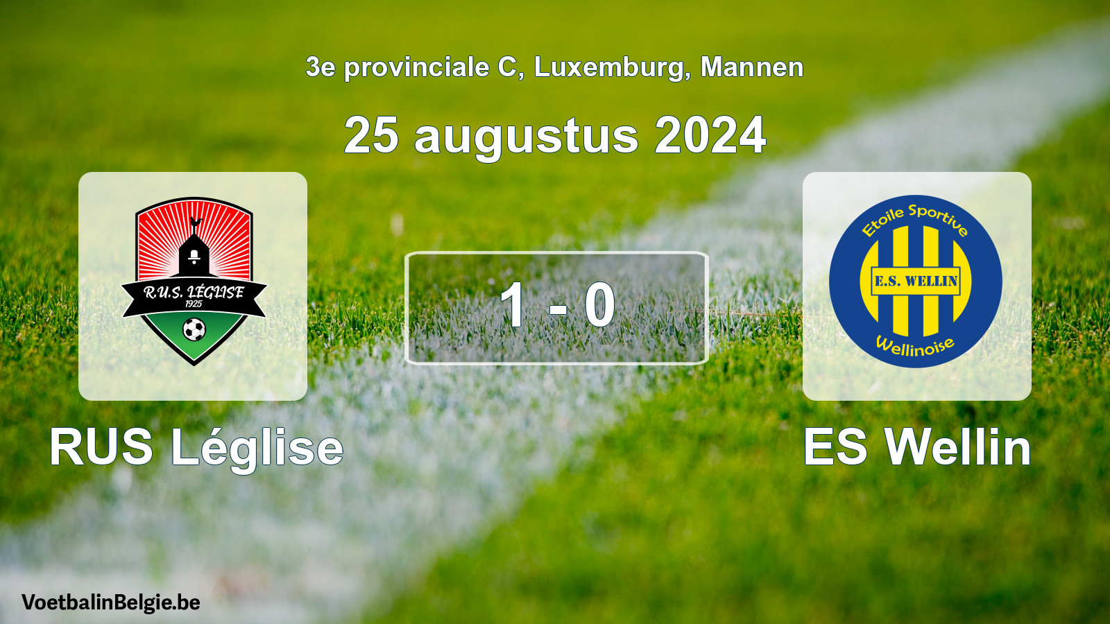 Gespeelde wedstrijd mannenvoetbal: RUS Léglise - ES Wellin 1 - 0 (25 augustus 2024)