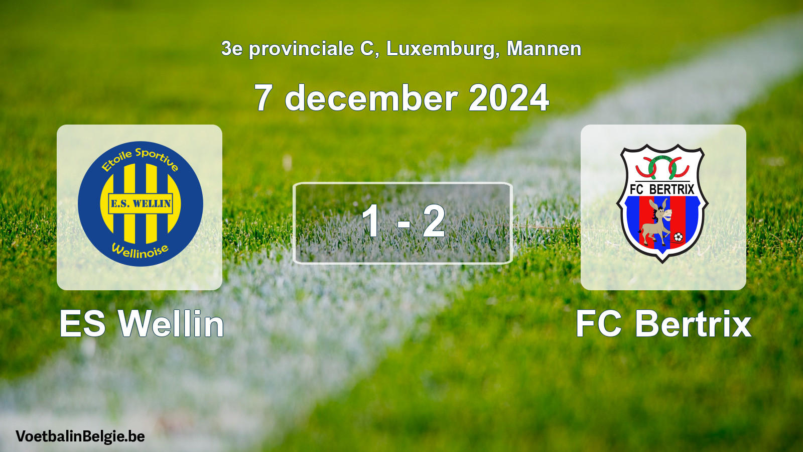 Gespeelde wedstrijd mannenvoetbal: ES Wellin - FC Bertrix 1 - 2 (7 december 2024)