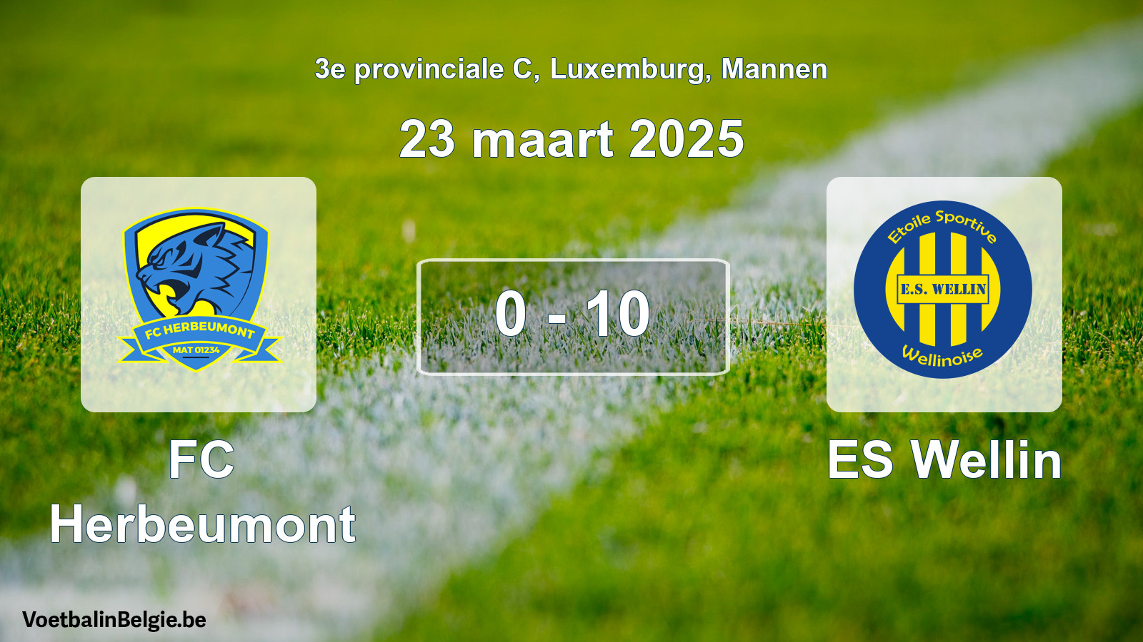 Played match men football: FC Herbeumont - ES Wellin 0 - 10 (23 March 2025)