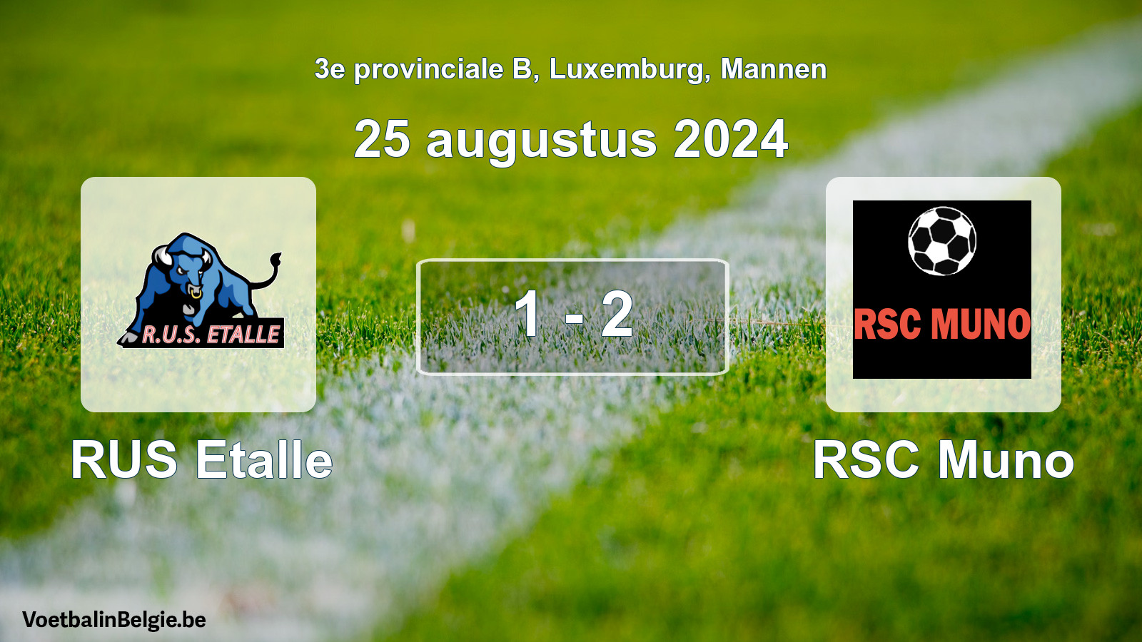 Gespeelde wedstrijd mannenvoetbal: RUS Etalle - RSC Muno 1 - 2 (25 augustus 2024)