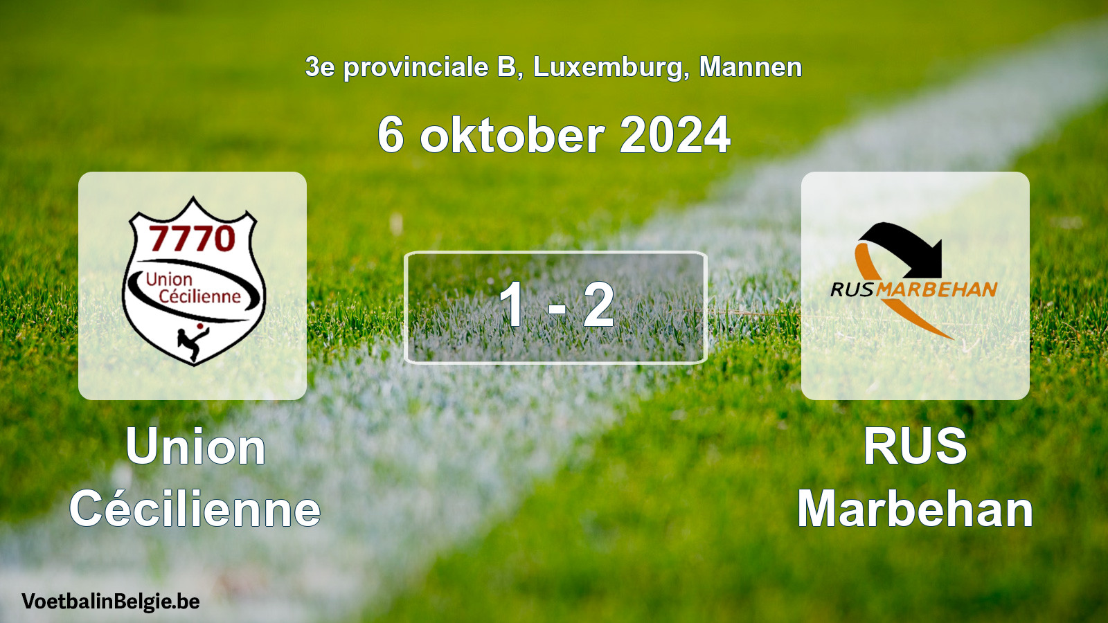 Gespeelde wedstrijd mannenvoetbal: Union Cécilienne - RUS Marbehan 1 - 2 (6 oktober 2024)