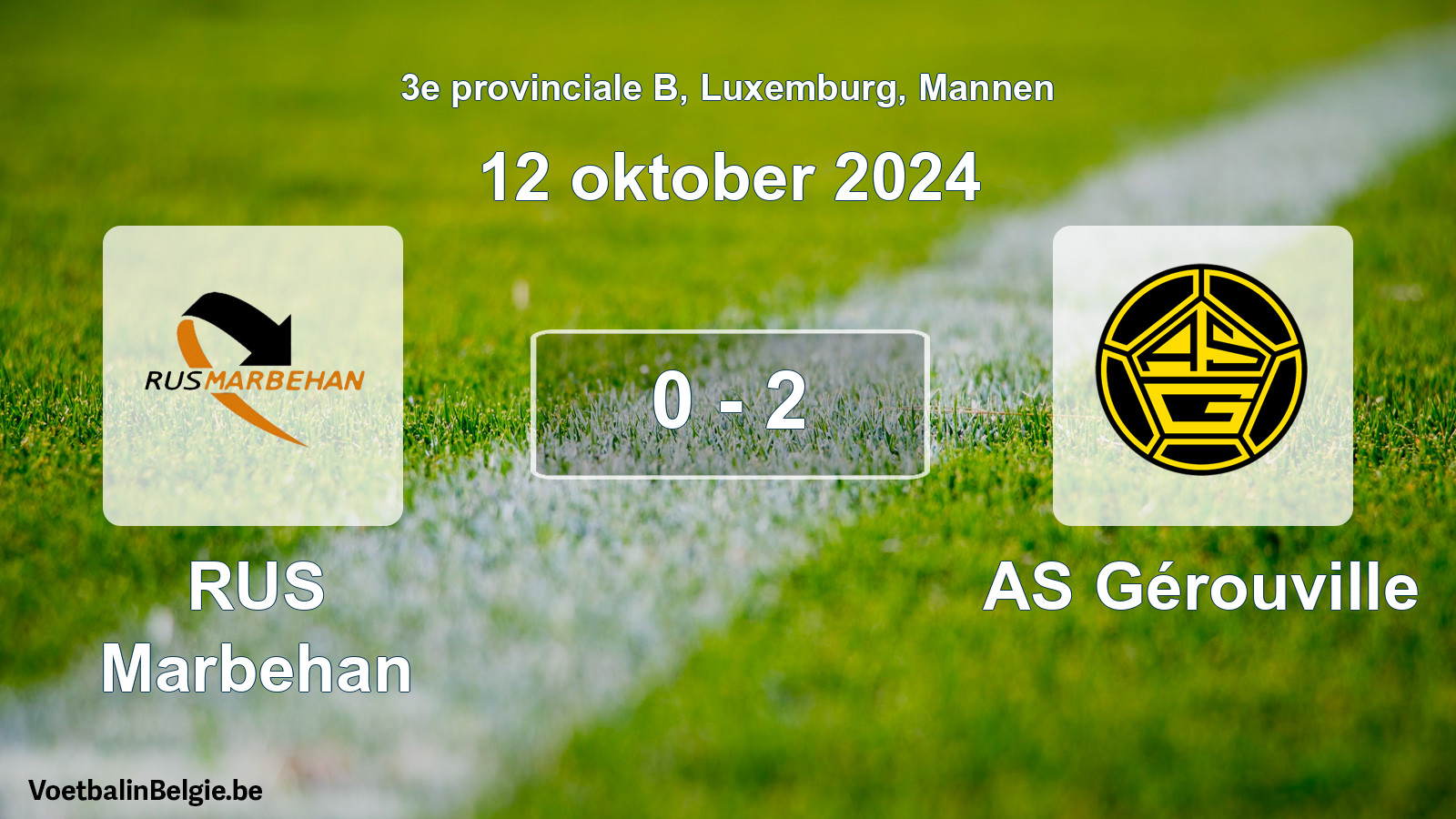 Gespieltes Spiel männer-Fußball: RUS Marbehan - AS Gérouville 0 - 2 (12 Oktober 2024)