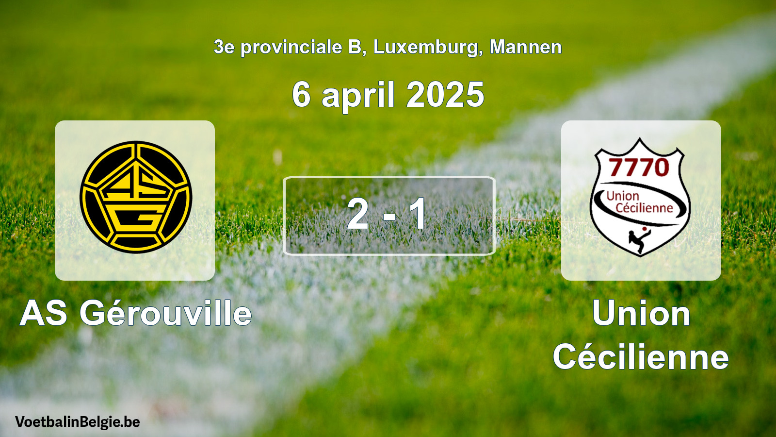 Gespeelde wedstrijd mannenvoetbal: AS Gérouville - Union Cécilienne 2 - 1 (6 april 2025)