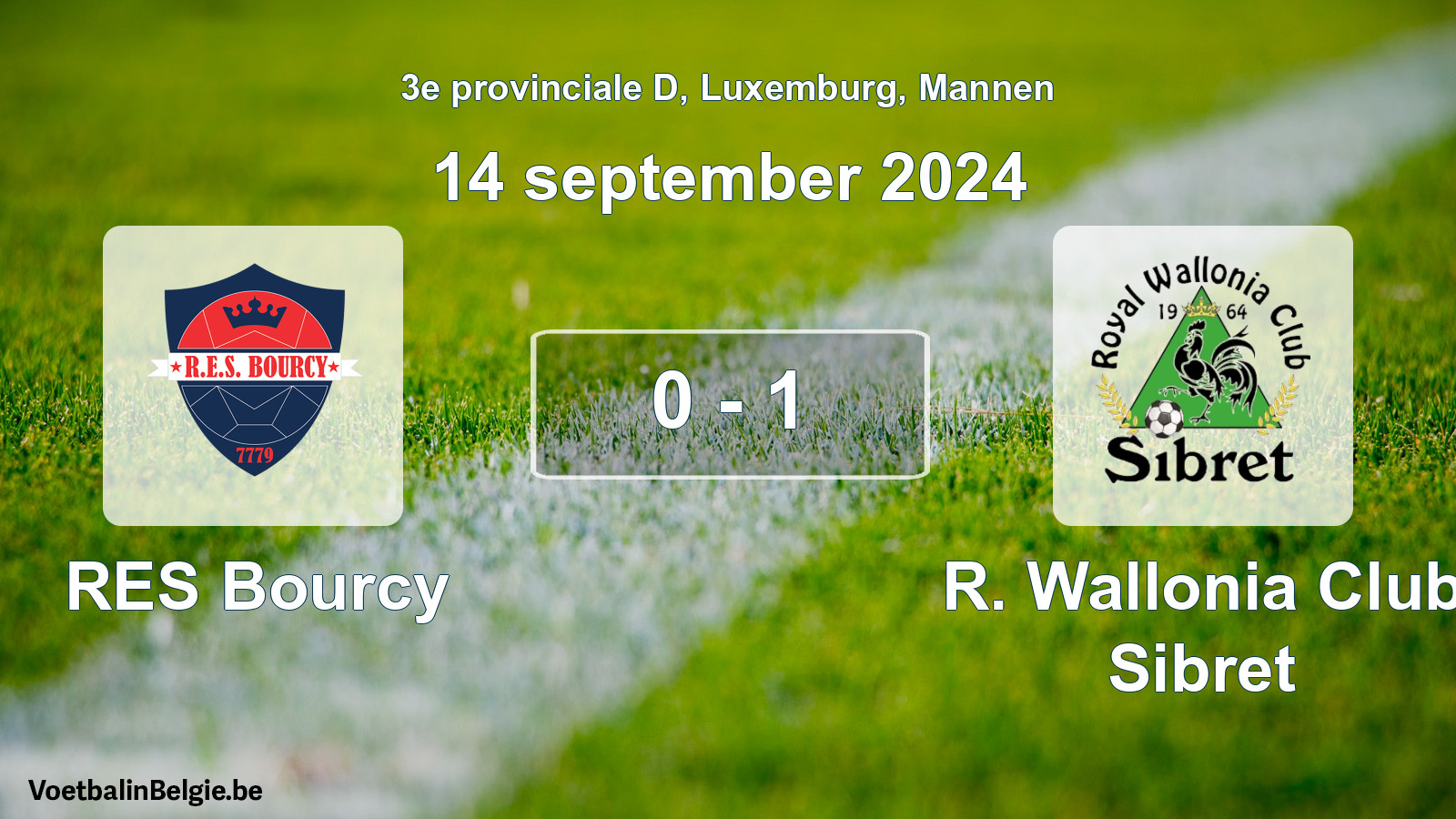 Gespeelde wedstrijd mannenvoetbal: RES Bourcy - R. Wallonia Club Sibret 0 - 1 (14 september 2024)